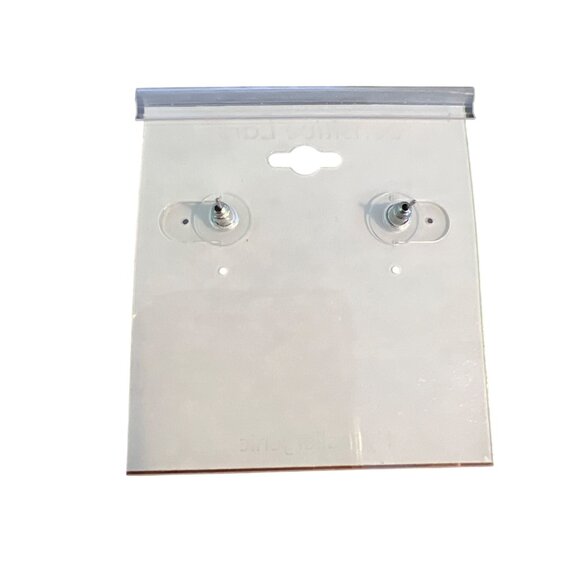 Silver Tone Etched Half Hoop Earrings Sensitive Ears Hypoallergenic .5" New Card - Picture 4 of 5